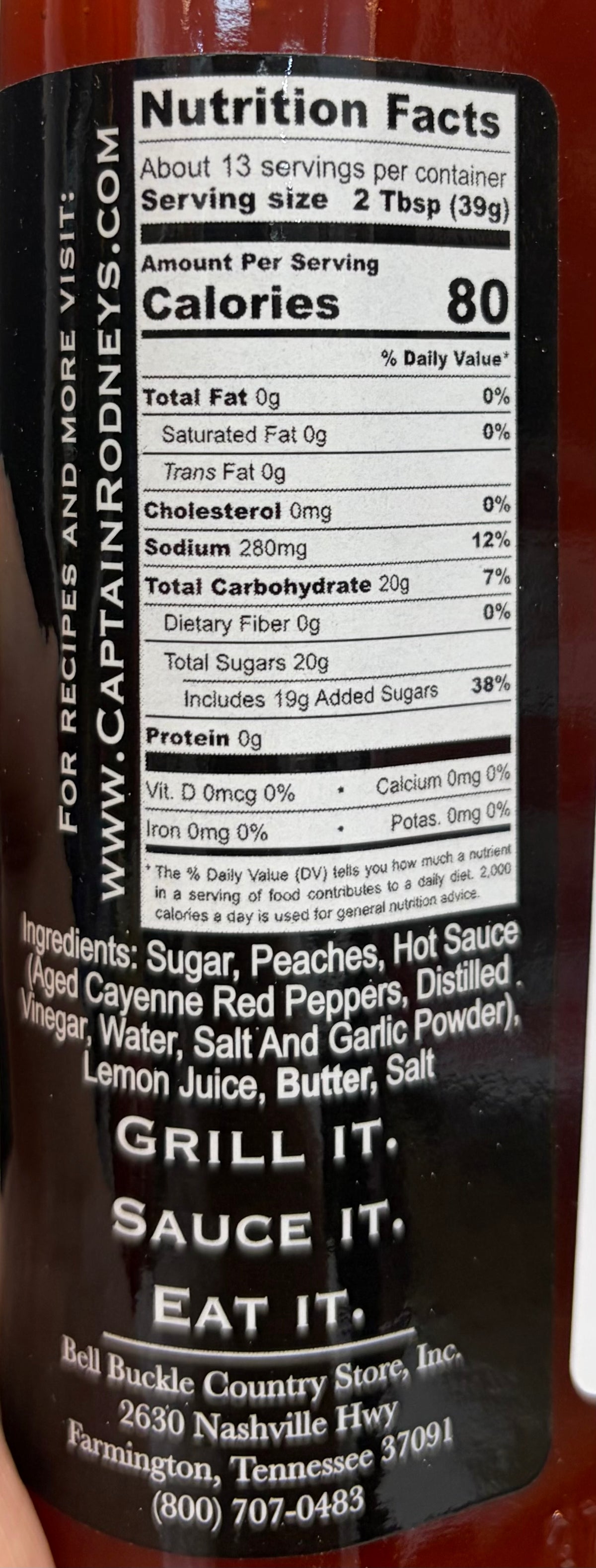 Captain Rodney's Spicy Peach BBQ Sauce
