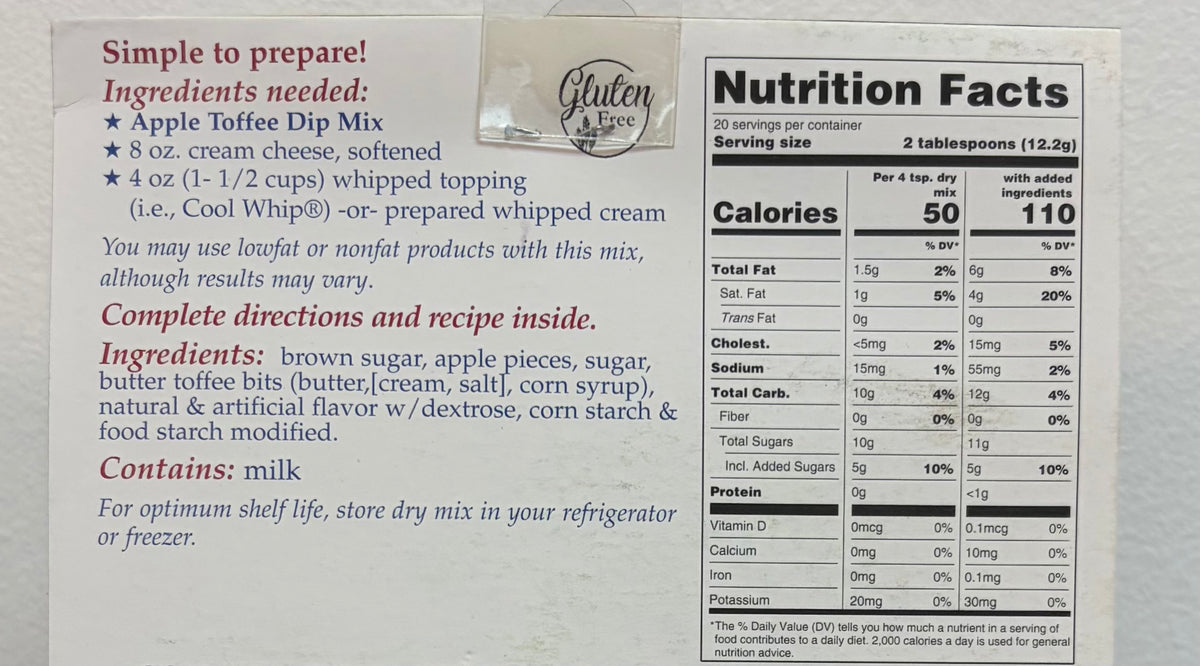 Apple Toffee Dip Mix