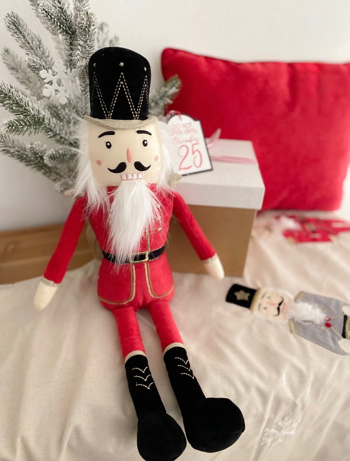 Nutcracker Shelf Sitter Plush Toy Red