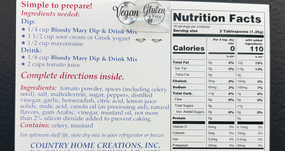Bloody Mary Dip & Drink Mix
