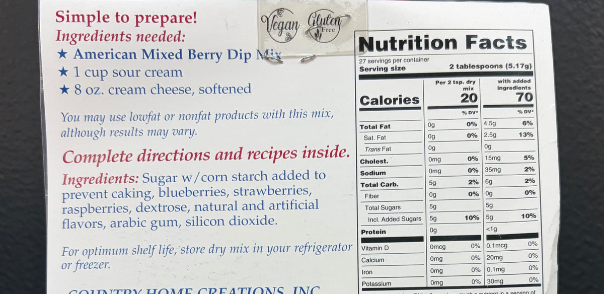 American Mixed Berry Dip Mix