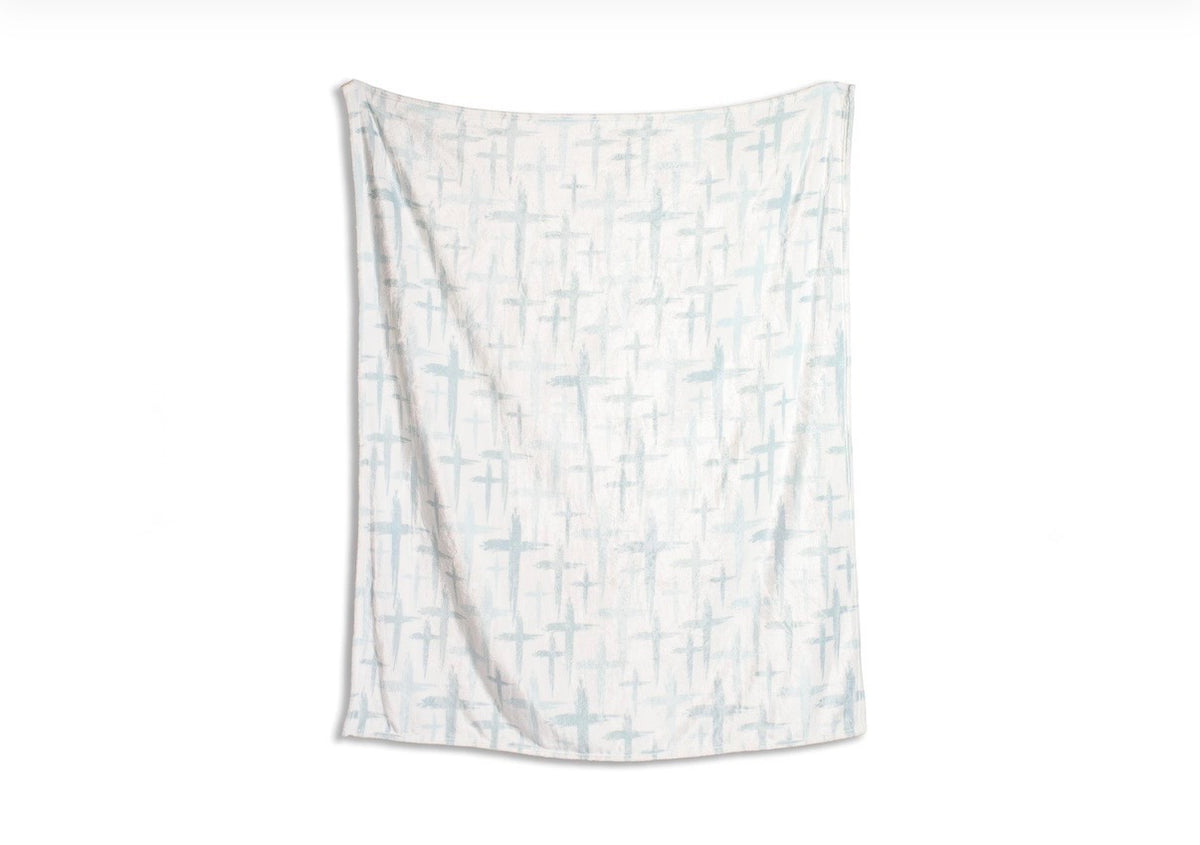 Blue Have Faith Cross Throw