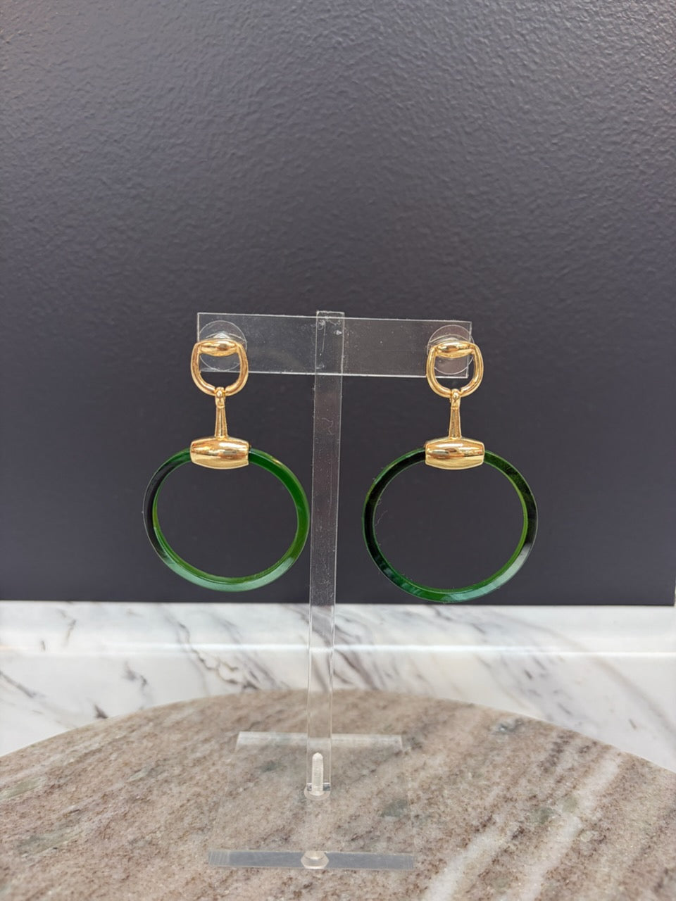 Olive Ring / Horsebit Earring