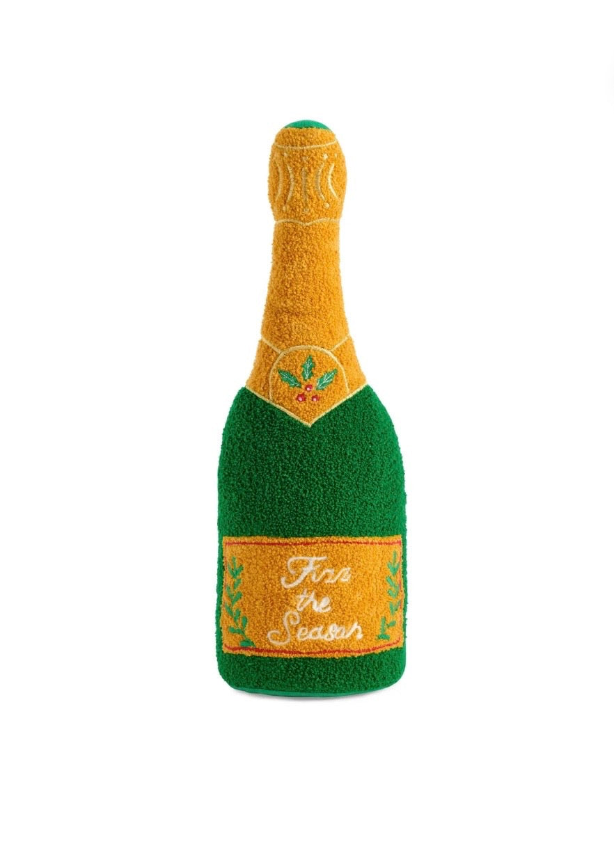 Fiz The Season Champagne Bottle Pillow