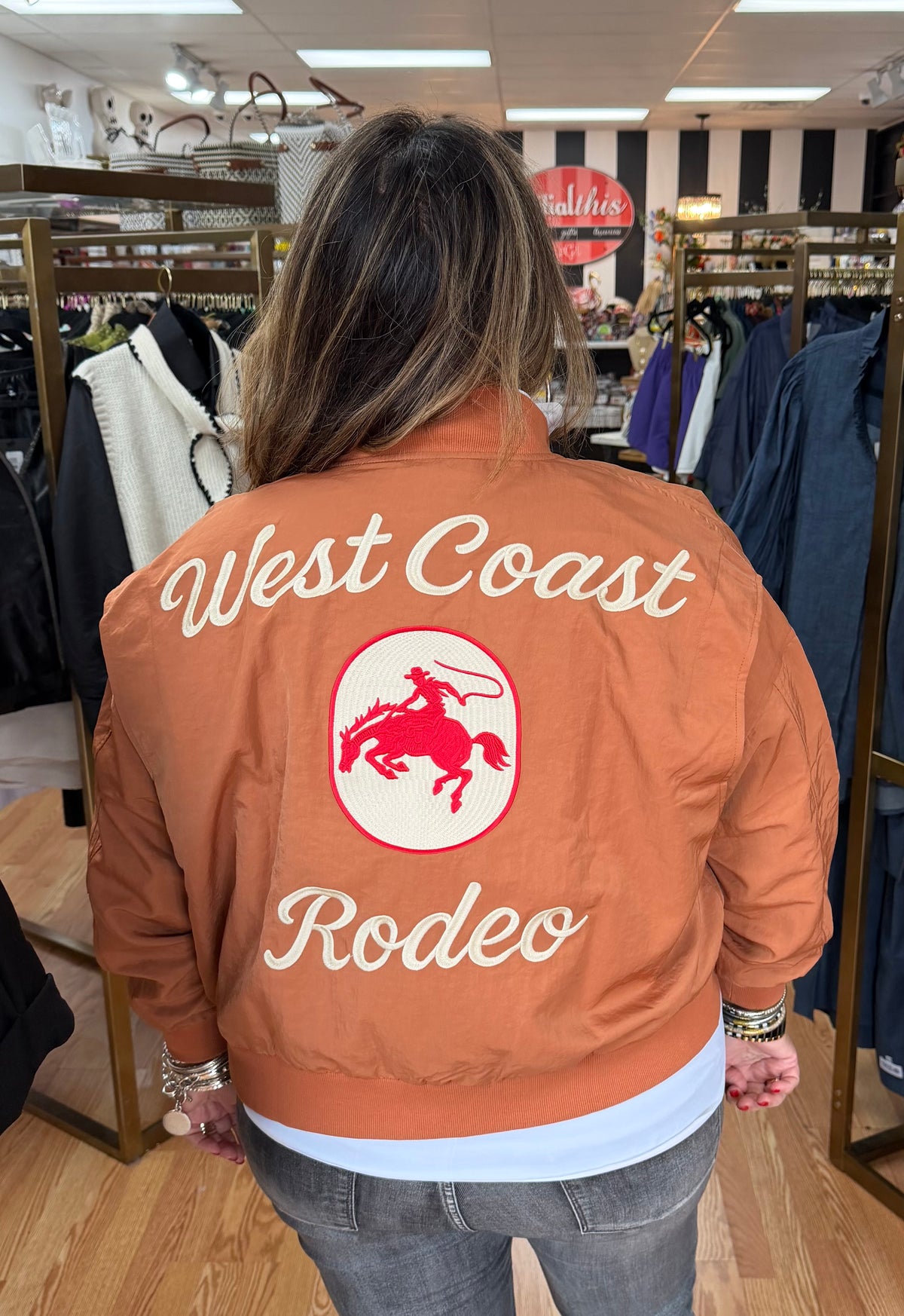 Burnt Orange West League Varsity Blue Bomber