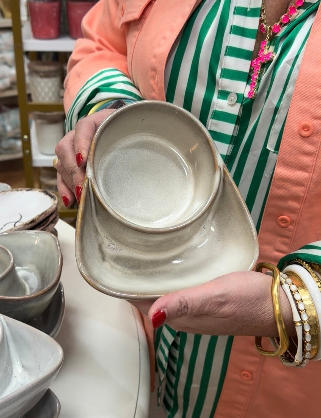 Stoneware Cracker & Soup Bowl