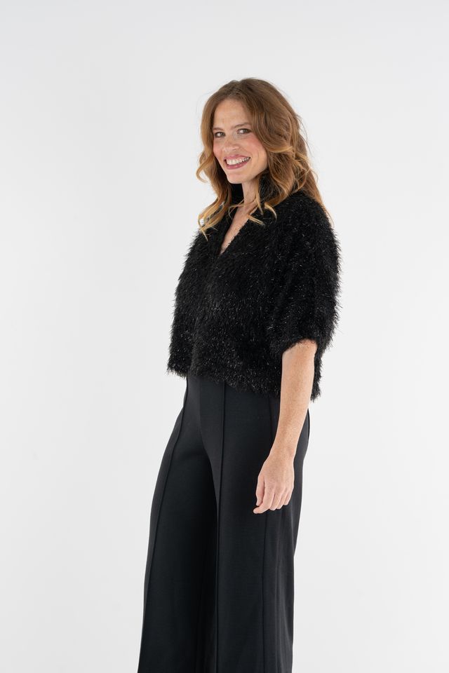 Black Feather Fringe Estelle Top