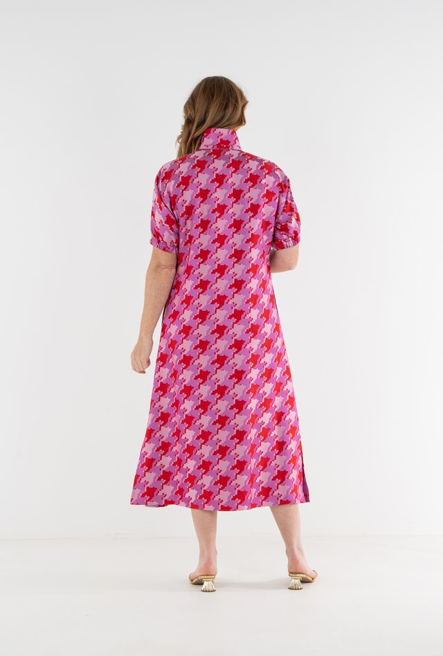 Houndstooth Jacquard Poppy Maxi