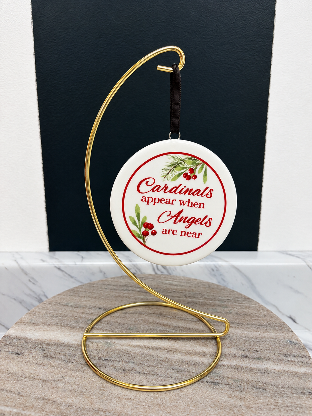 Cardinal 2 Sided Ceramic Ornament