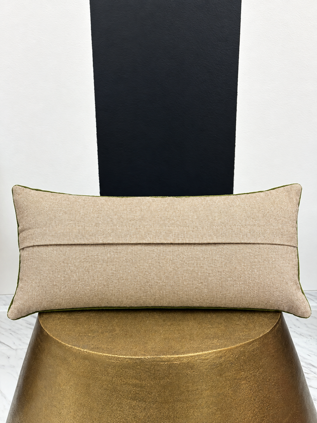 Butterfly Embroidered Velvet Lumbar Pillow