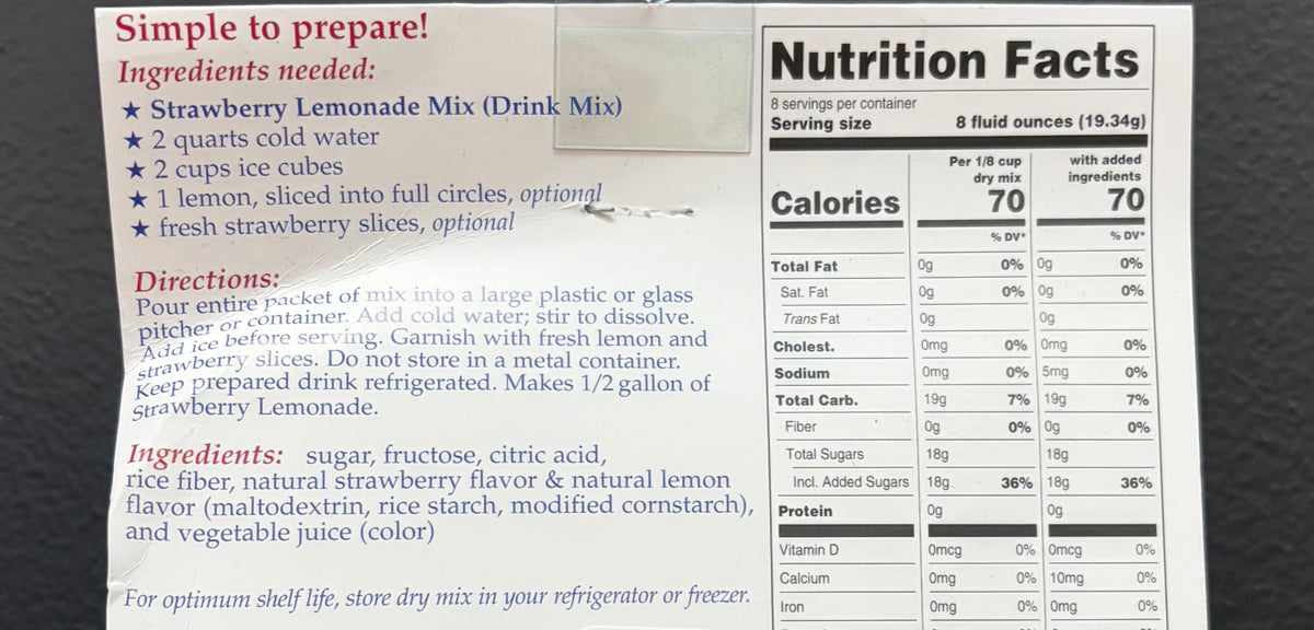 Strawberry Lemonade Drink Mix