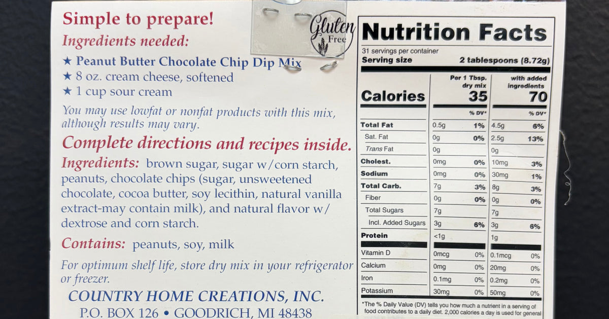 Peanut Butter Chocolate Dip Mix