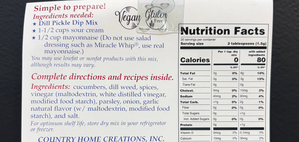 Dill Pickle Dip Mix