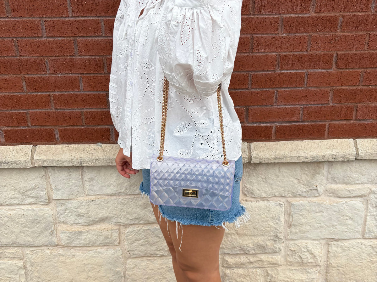 Large Diamond Pattern Clear Jelly Bag