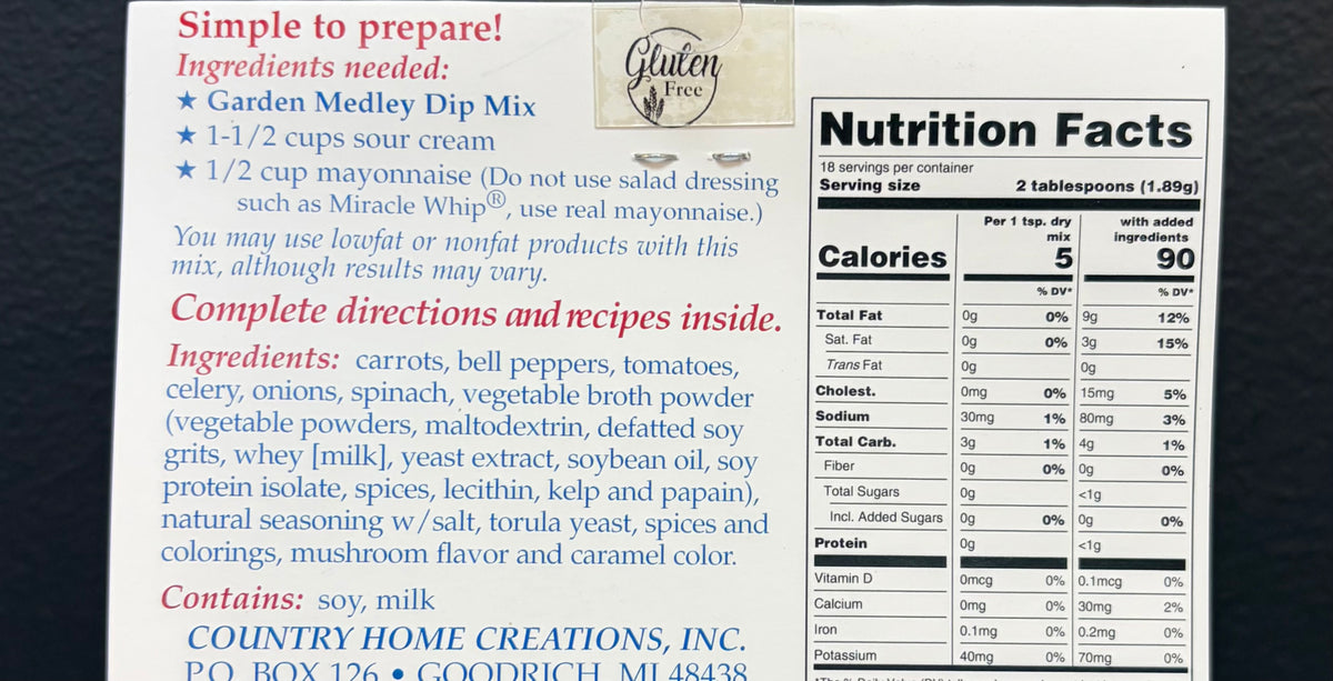 Garden Medley Dip Mix