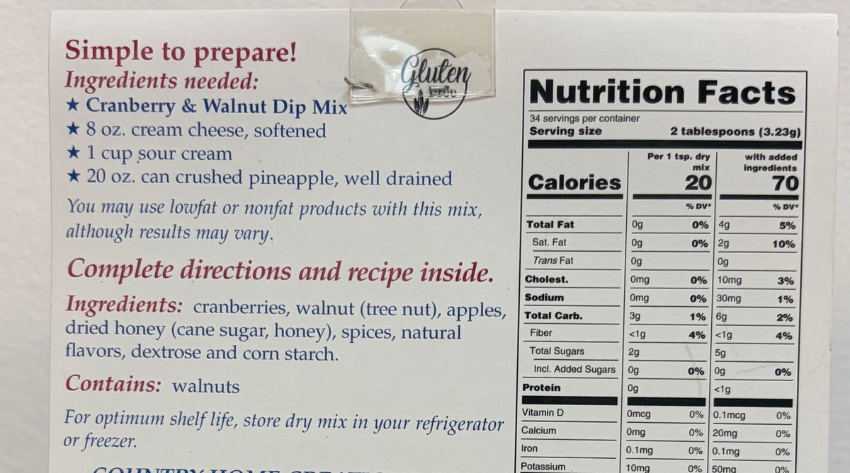 Cranberry Walnut Dip Mix