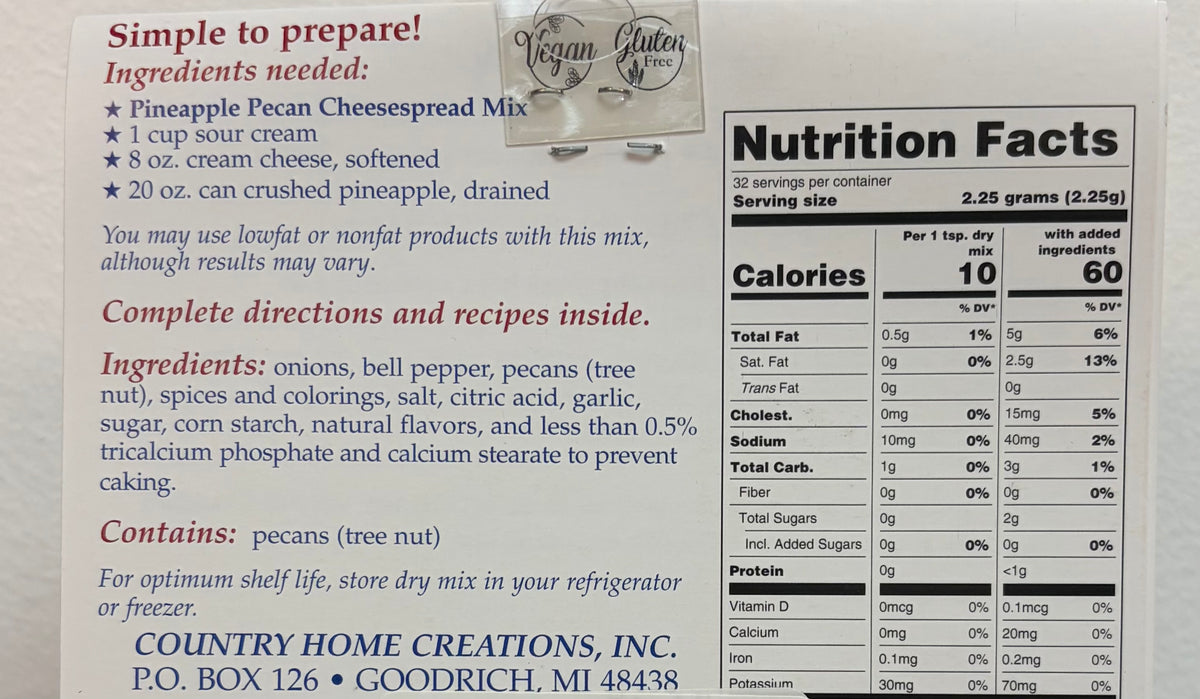Pineapple Pecan Cheese Spread Mix