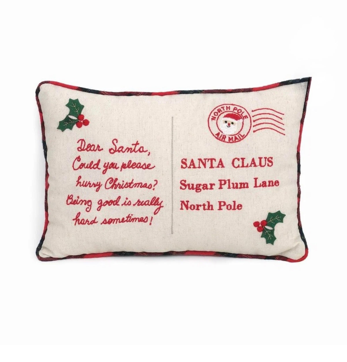 Dear Santa Accent Pillow Plush