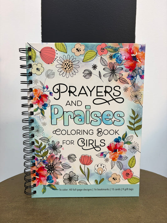 Coloring Book Spiral Prayers & Praises Girls