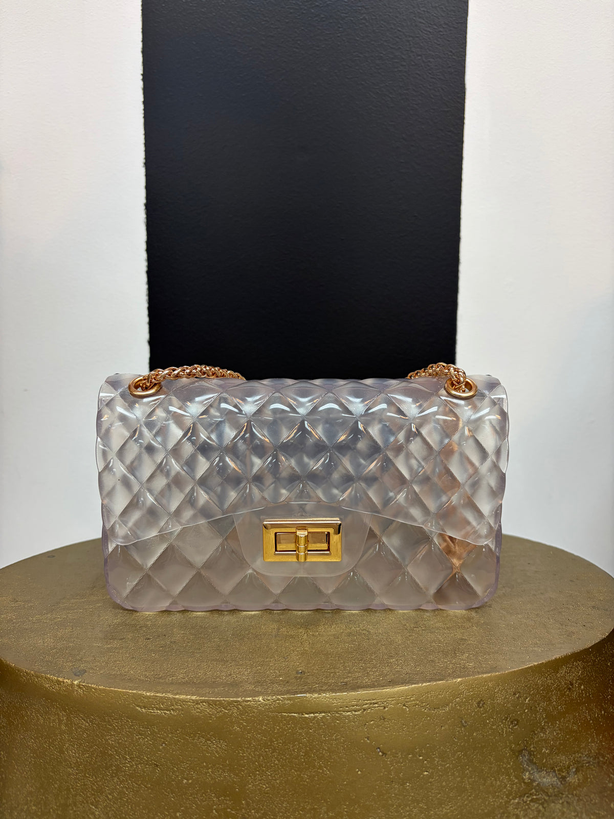 Large Diamond Pattern Clear Jelly Bag