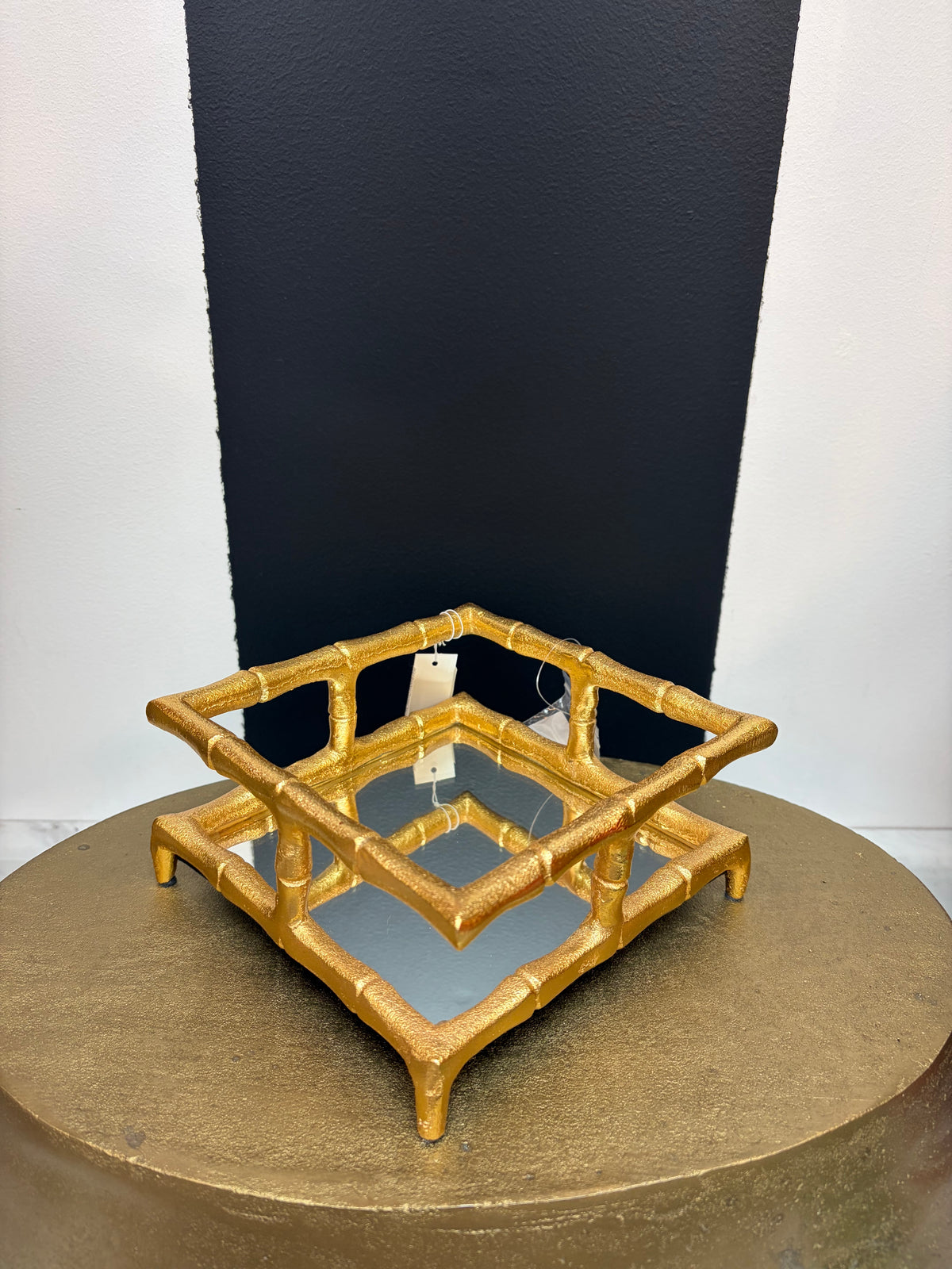 Gold Bamboo Cocktail Napkin Tray