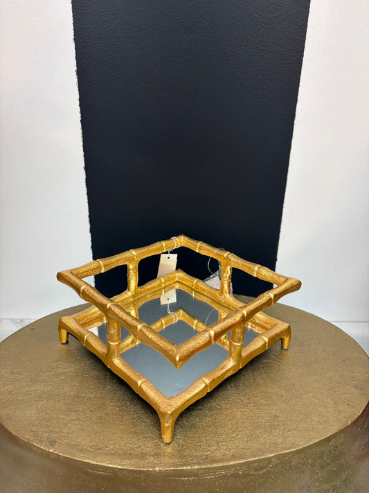 Gold Bamboo Cocktail Napkin Tray
