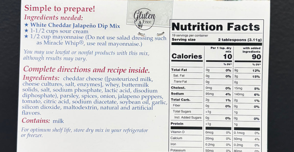 White Cheddar Jalapeño Dip Mix