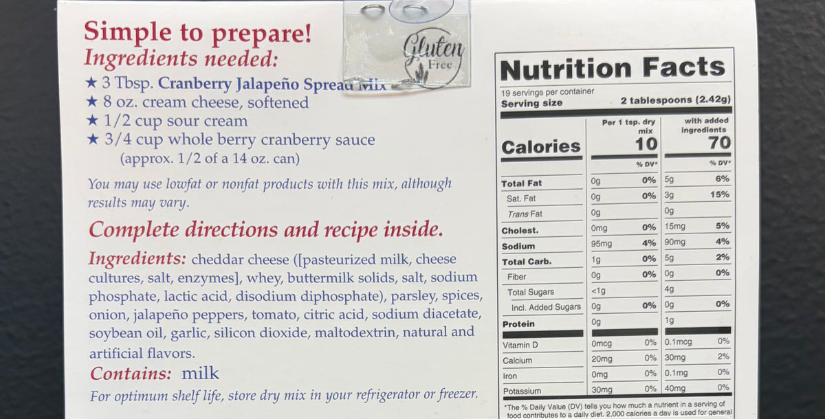 Cranberry Jalapeno Dip Mix