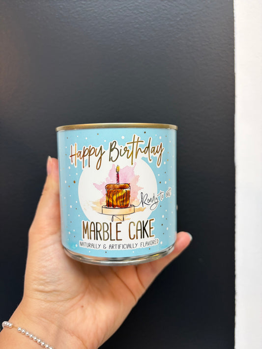 Cancake Happy Birthday Marble Cake Blue