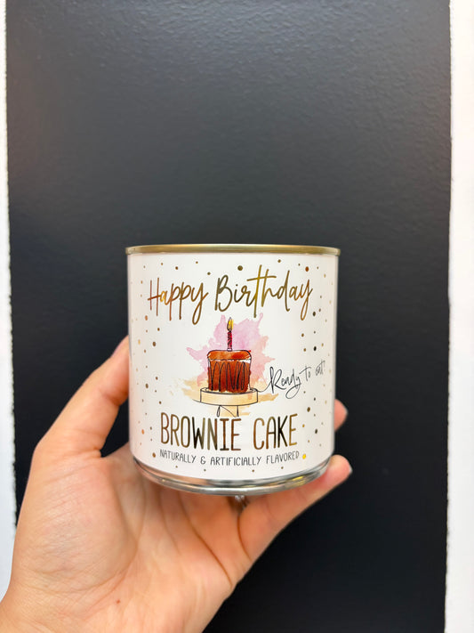 Cancake Happy Birthday Brownie Cake White