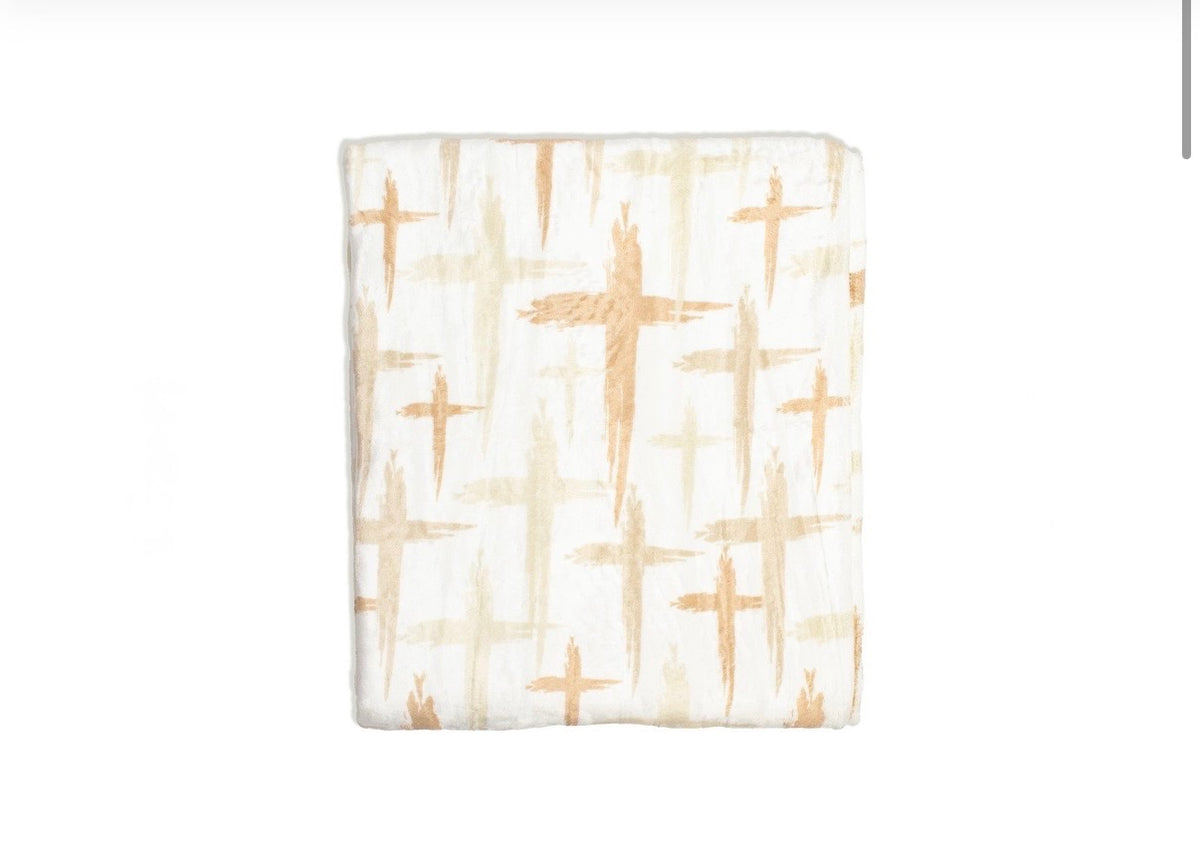 Gold Have Faith Cross Throw