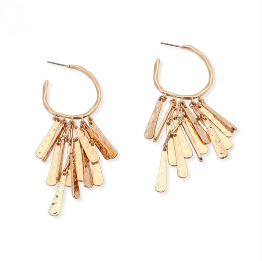 Ellis Gold Hoop Earring w/ Dangle
