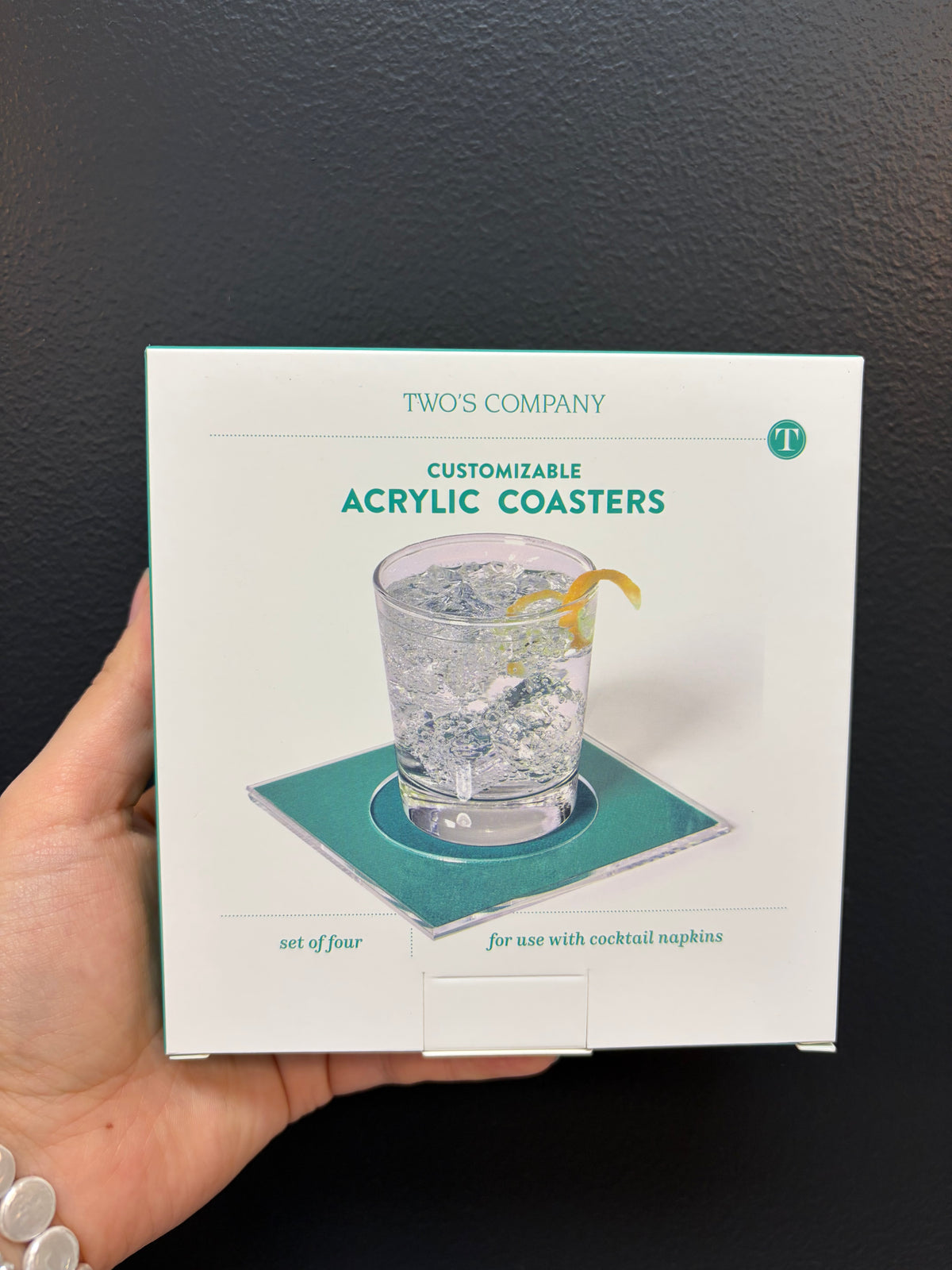Acrylic Cocktail Coasters in Gift Box