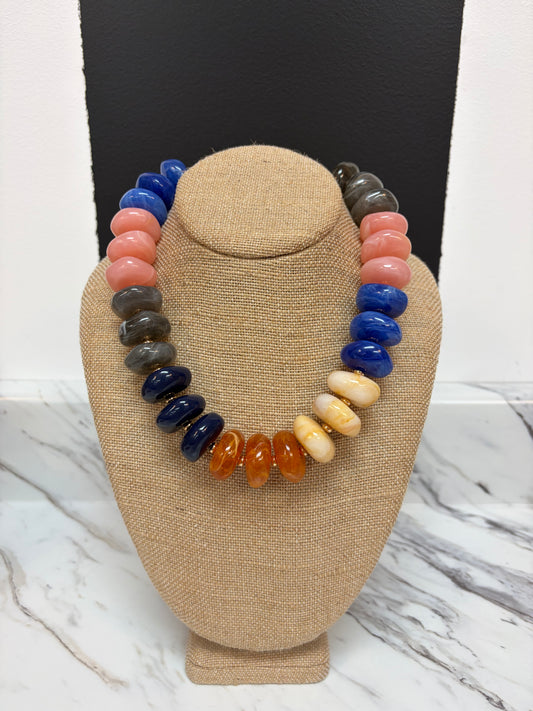 Multi Color Chunky Bead Necklace