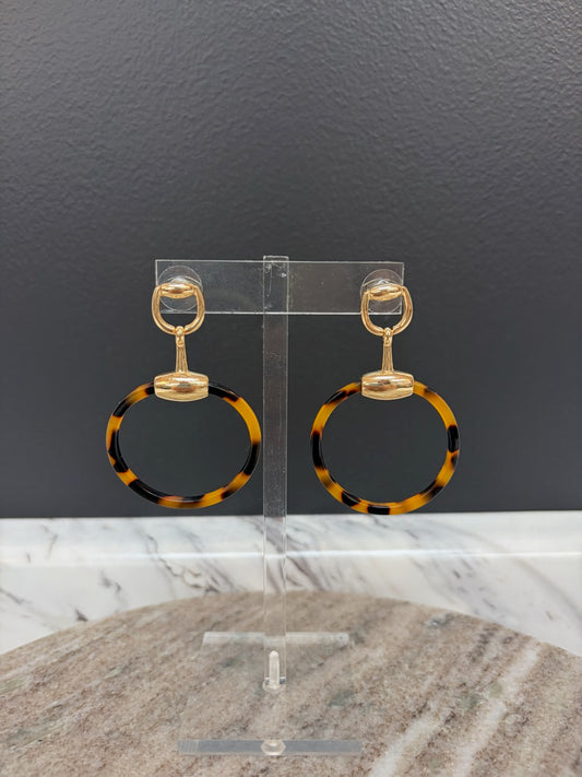 Dk Tortoise Ring / Horsebit Earring