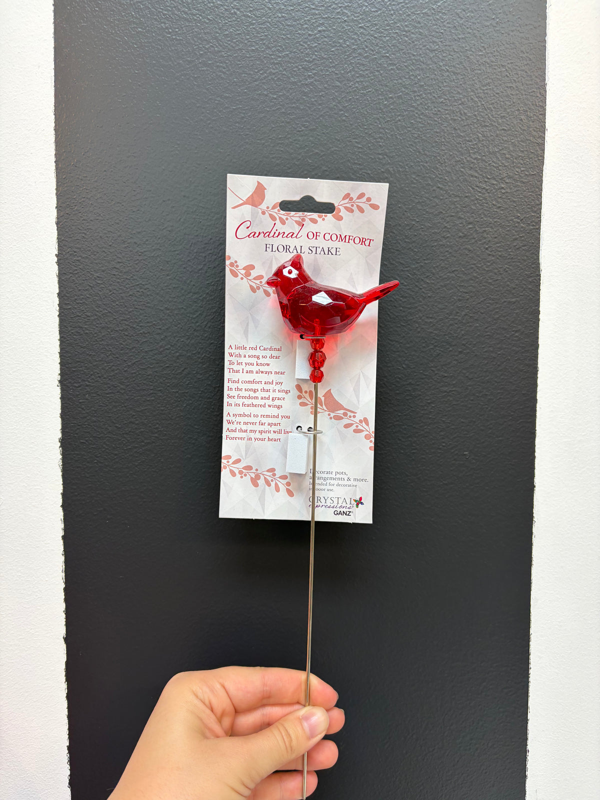 Cardinal of Comfort Floral Stake