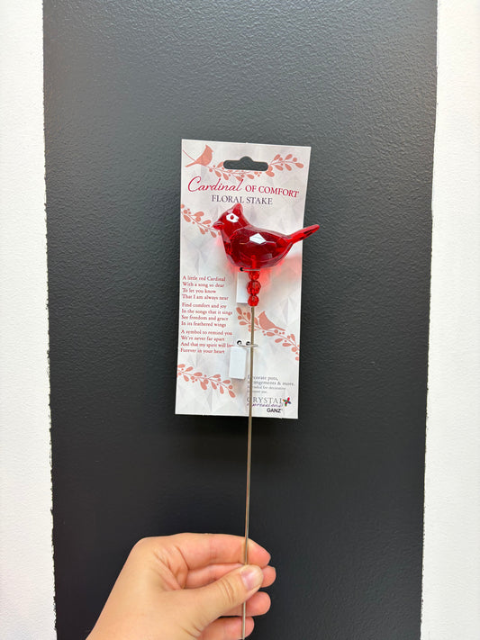 Cardinal of Comfort Floral Stake