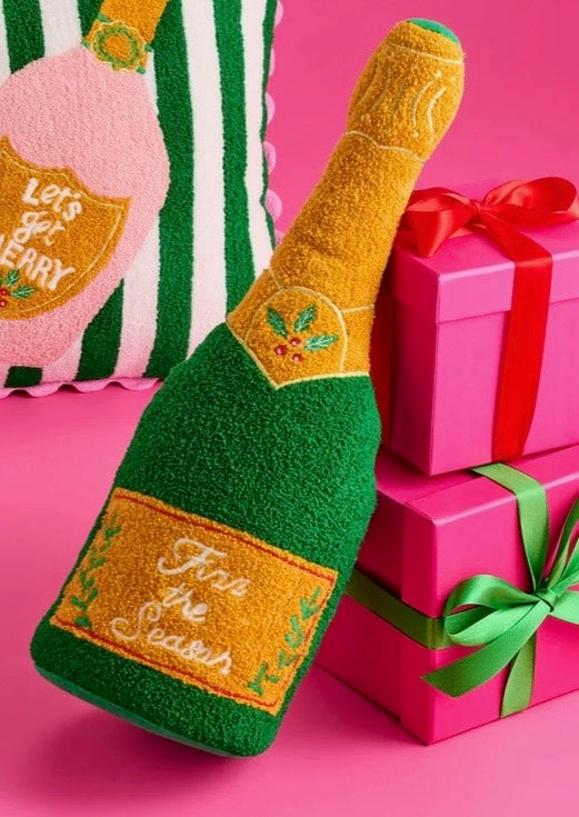 Fiz The Season Champagne Bottle Pillow