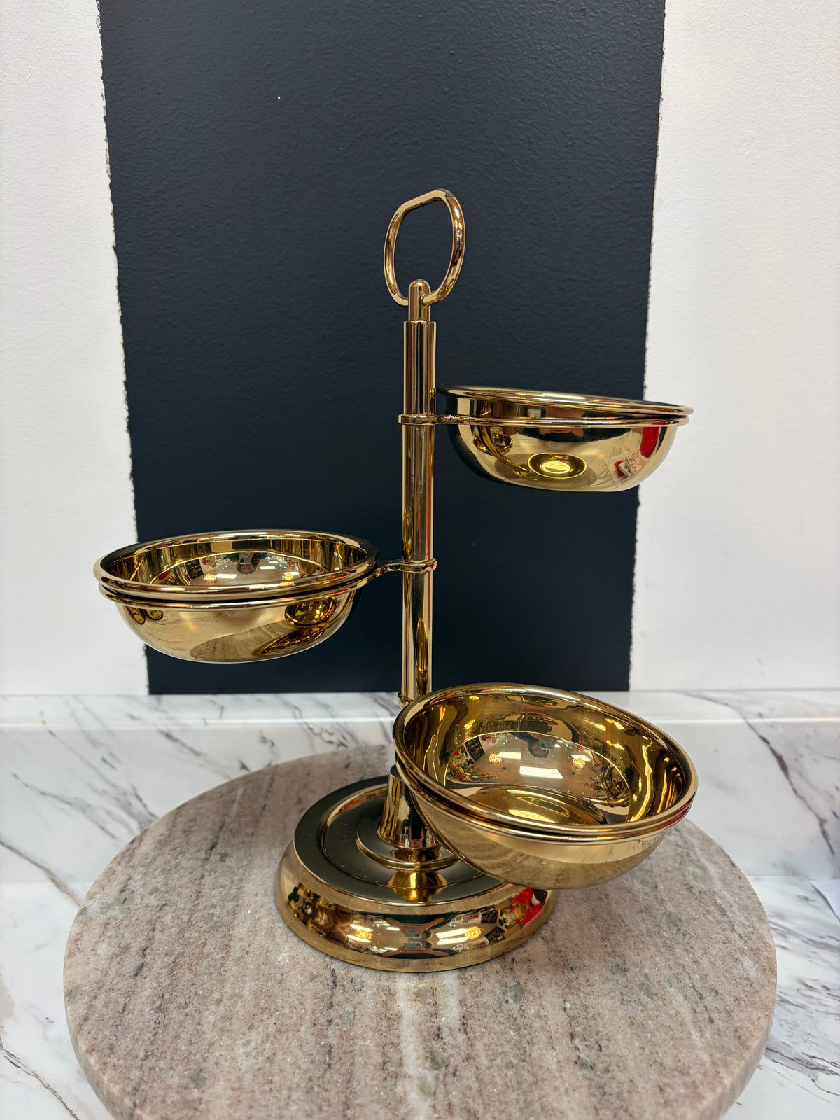 3-Tiered Condiment Set Gold