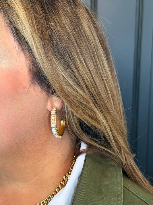 CSP Rhinestone Hoop Earring