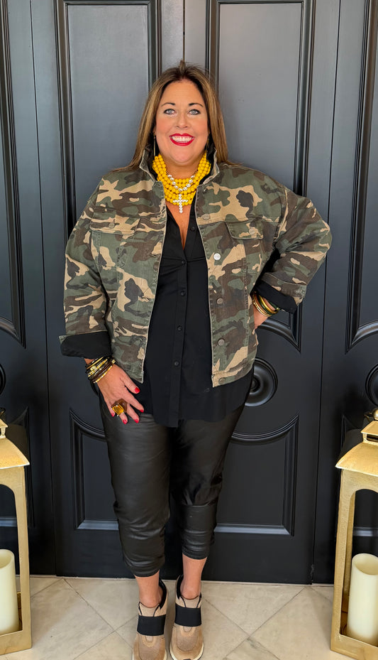 Camo Oversized Stretchy Jacket