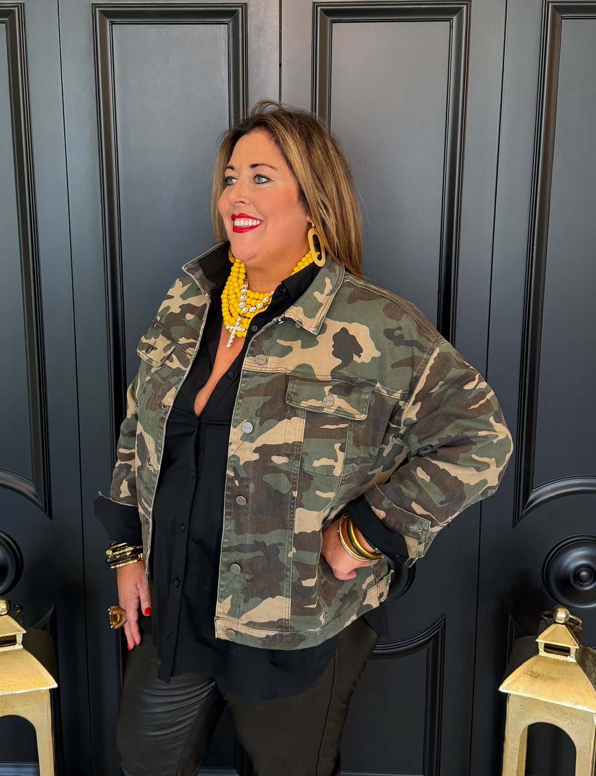 Camo Oversized Stretchy Jacket