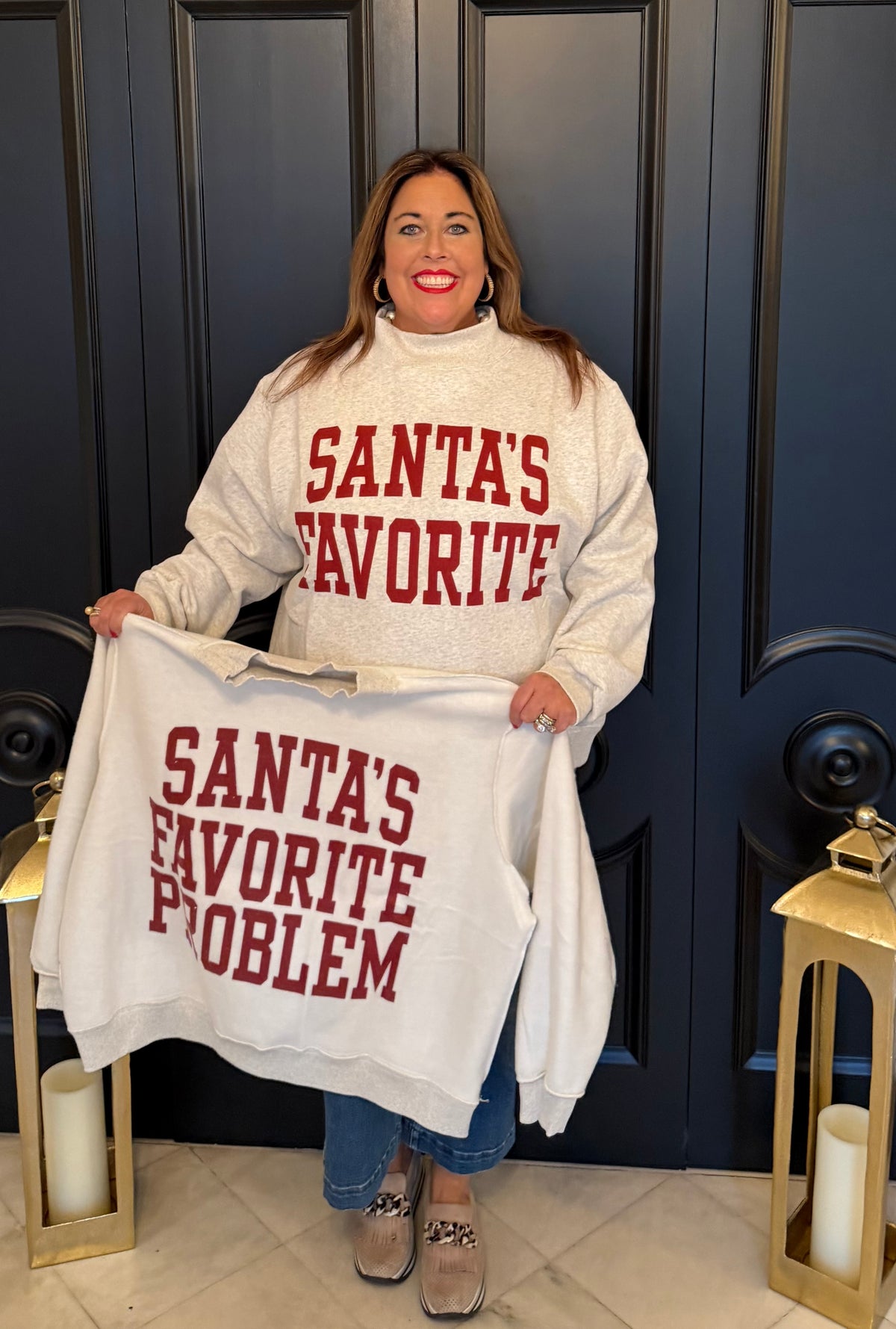 Santa's Favorite / Favorite Problem Mock Neck Sweatshirt