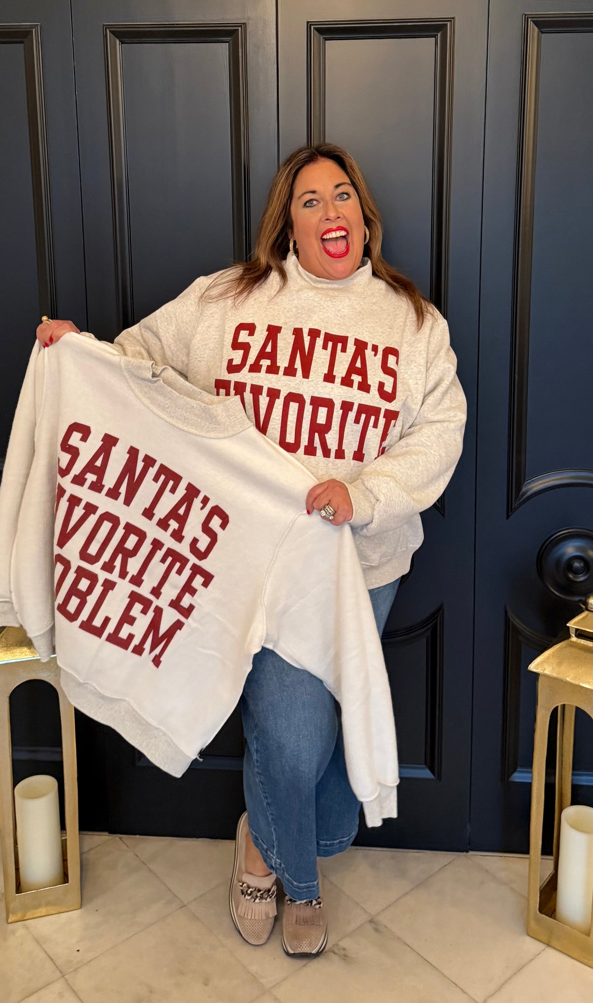 Santa's Favorite / Favorite Problem Mock Neck Sweatshirt