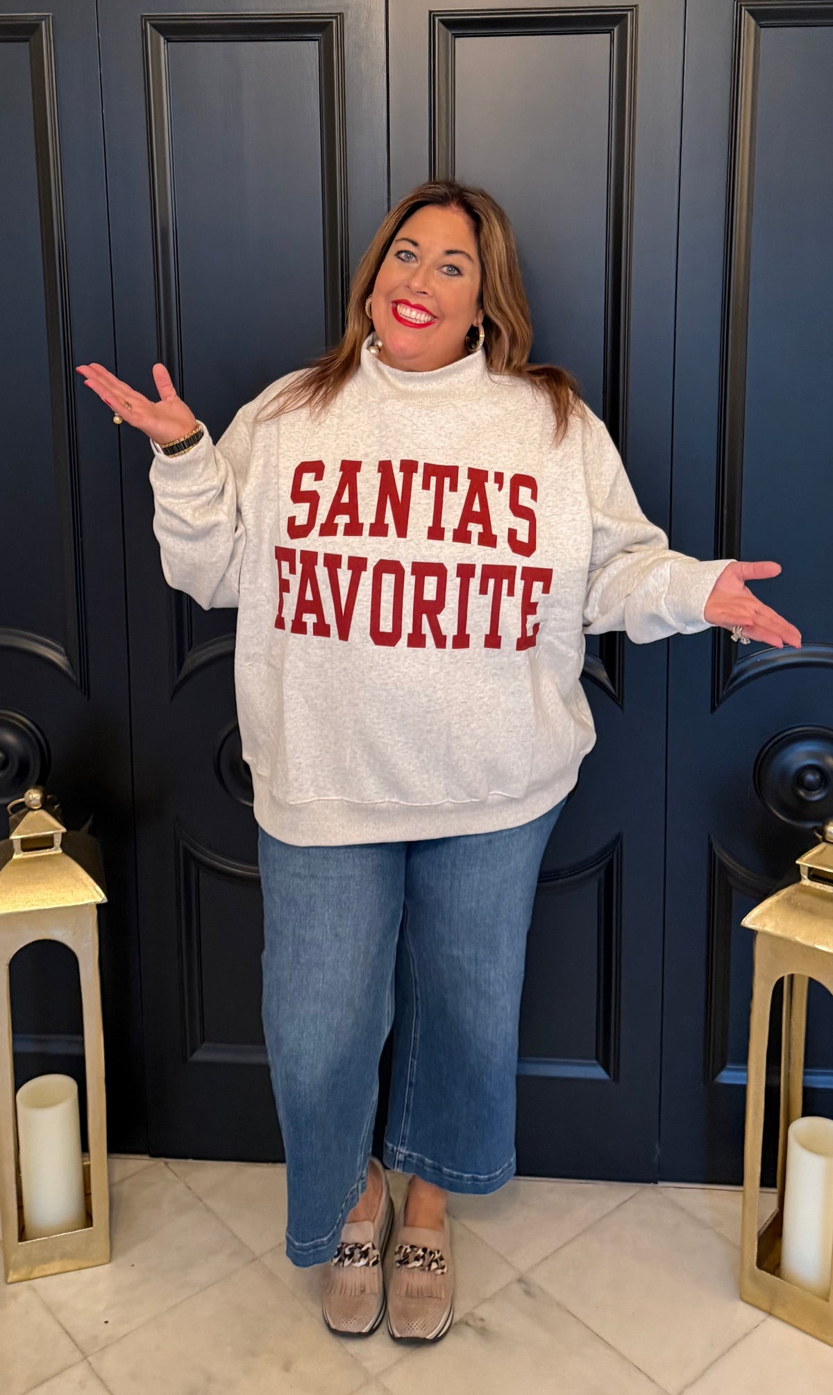 Santa's Favorite / Favorite Problem Mock Neck Sweatshirt