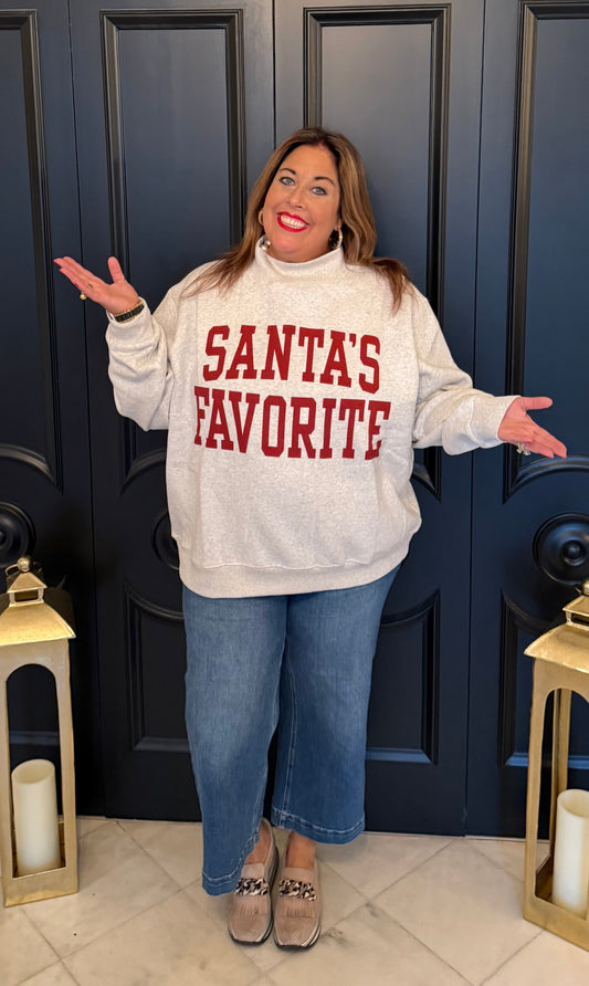 Santa's Favorite / Favorite Problem Mock Neck Sweatshirt