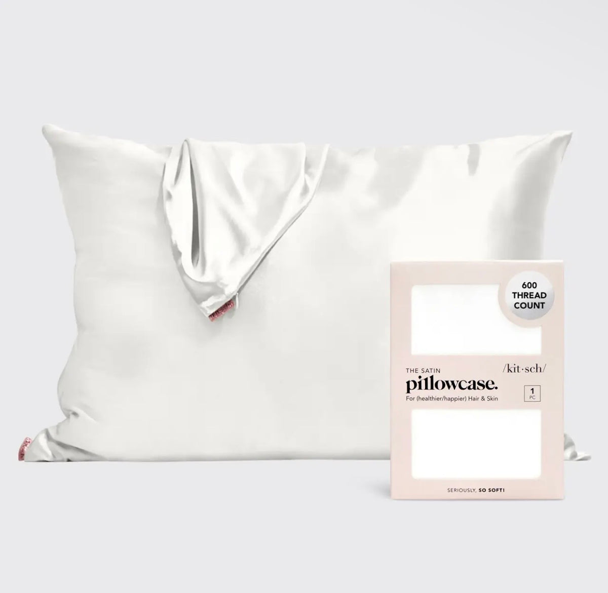 Ivory Satin Standard Pillowcase