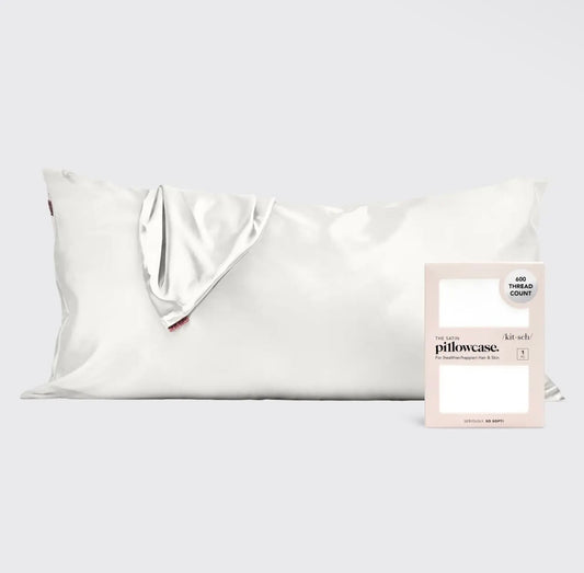 Ivory Satin King Pillowcase