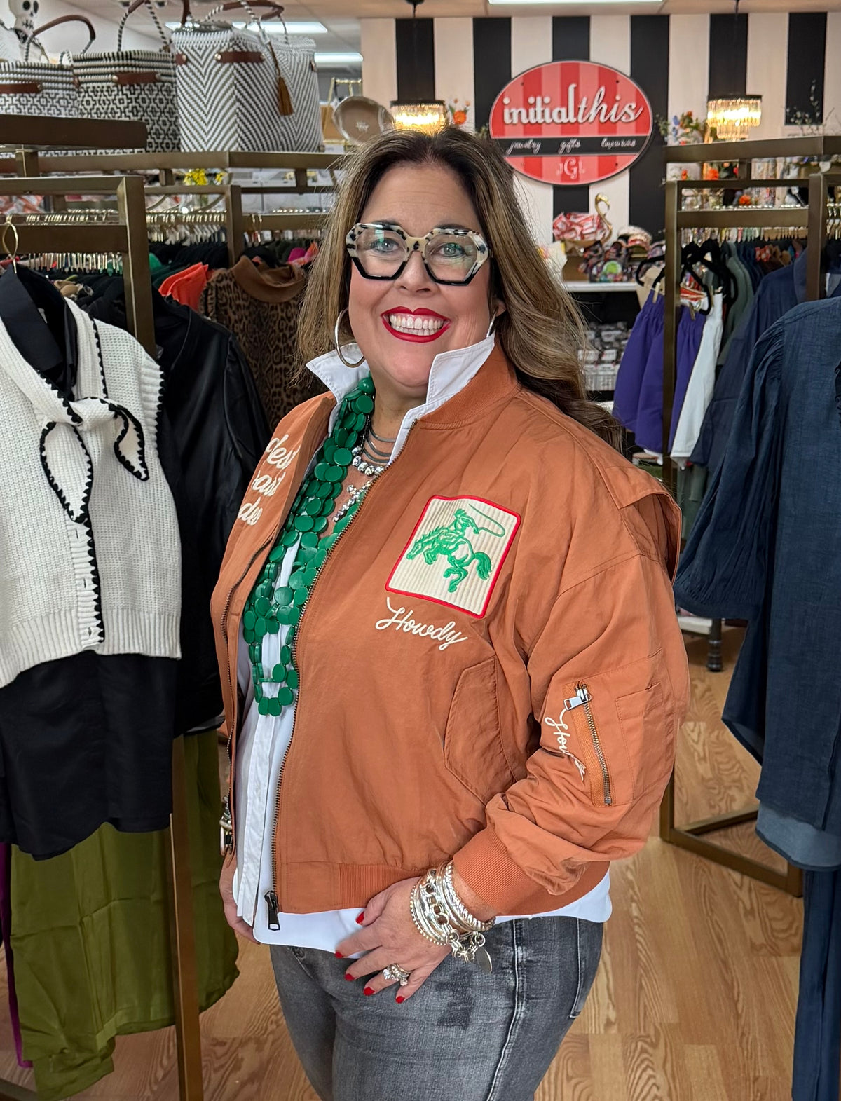 Burnt Orange West League Varsity Blue Bomber