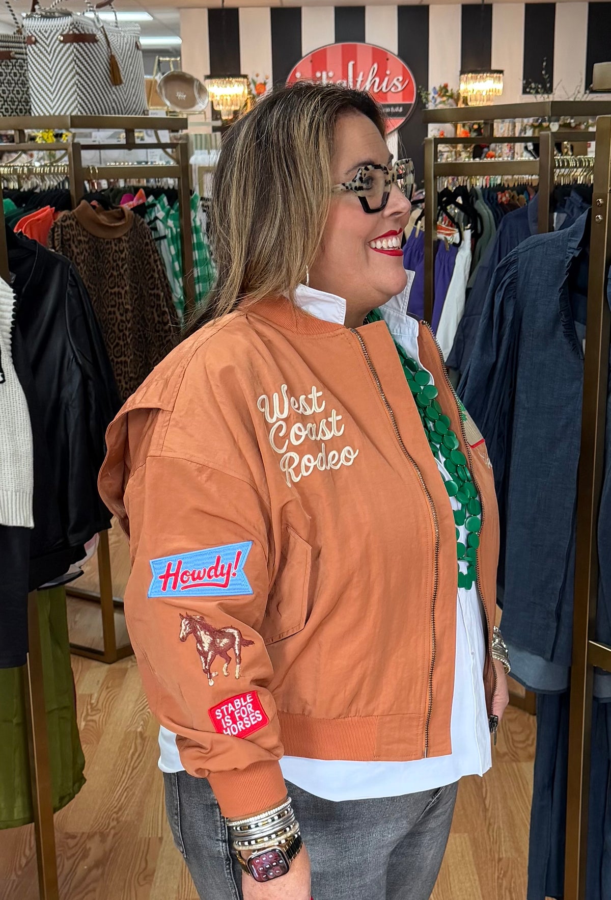 Burnt Orange West League Varsity Blue Bomber